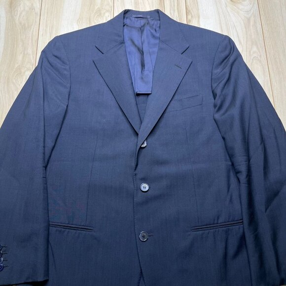 Doriani Milano Men's Navy Blue Notch Lapel Two-Button Blazer Jacket Size 38 US - Picture 3 of 16